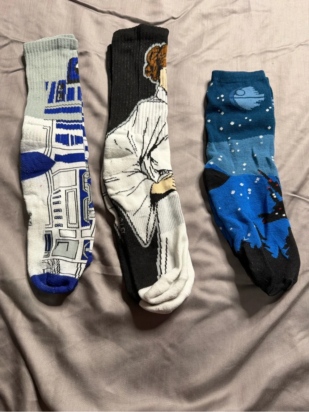 Star Wars Inspired Men’s Crew Socks - Blue, Black, White